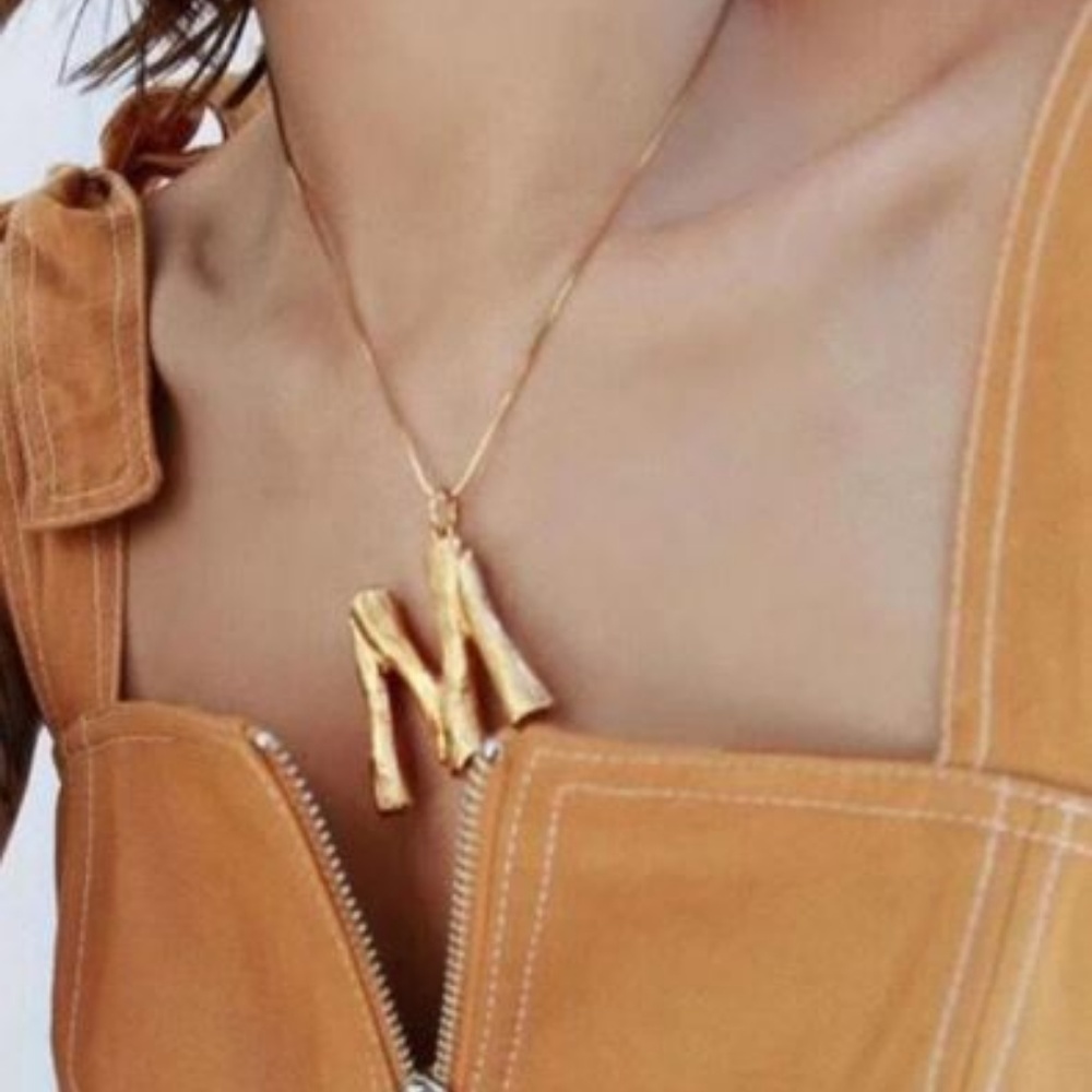 Any 2  $27 Gold P  Initial Bamboo Necklaces - Picture 5 of 8